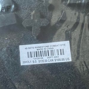 BETSEY JOHNSON RHINESTONE COMBAT BOOTIE (WW)